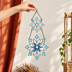 Frosted Snowflake Pair Holographic Acrylic Suncatcher