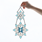 Frosted Snowflake Pair Holographic Acrylic Suncatcher
