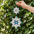 Frosted Snowflake Pair Holographic Acrylic Suncatcher