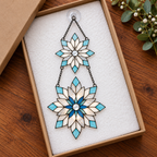Frosted Snowflake Pair Holographic Acrylic Suncatcher