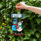 Let It Snow Snowman Couple Holographic Acrylic Suncatcher