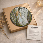 Cicada on Mossy Bark Stained Glass Suncatcher