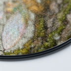 Cicada on Mossy Bark Stained Glass Suncatcher