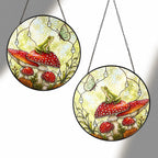 Frog & Toadstool Rain Shelter Stained Glass Suncatcher