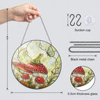 Frog & Toadstool Rain Shelter Stained Glass Suncatcher