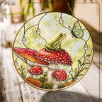 Frog & Toadstool Rain Shelter Stained Glass Suncatcher