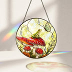 Frog & Toadstool Rain Shelter Stained Glass Suncatcher