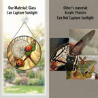 Ladybugs & Dandelion Wish Stained Glass Suncatcher