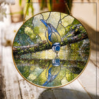 Blue Tit Reflection Stained Glass Suncatcher