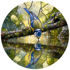 Blue Tit Reflection Stained Glass Suncatcher
