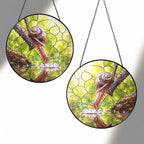 Snail & Water Lily Stained Glass Suncatcher