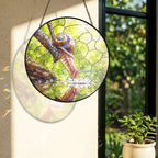 Snail & Water Lily Stained Glass Suncatcher