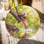 Snail & Water Lily Stained Glass Suncatcher