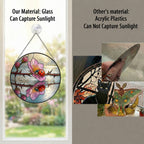 Ladybugs & Cherry Blossom Reflection Stained Glass Suncatcher