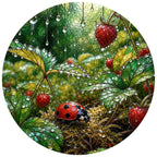 Ladybug in the Strawberry Patch Stained Glass Suncatcher