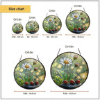 Ladybugs & Daisy Rain Stained Glass Suncatcher