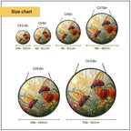 Ladybugs & Bleeding Heart Stained Glass Suncatcher