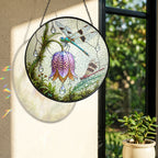 Dragonflies & Fritillary Bloom Stained Glass Suncatcher