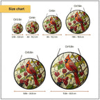 Cardinal & Winter Berries Stained Glass Suncatcher