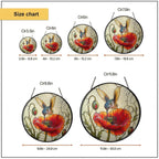 Hummingbird & Red Poppy Stained Glass Suncatcher