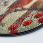 Cardinal Pair & Berry Branch Stained Glass Suncatcher