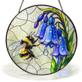 Bumblebee and bluebells stained glass suncatcher