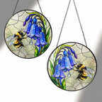 Bumblebee & Bluebells Stained Glass Suncatcher
