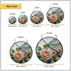 Dragonfly & Peach Rose Stained Glass Suncatcher