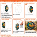 Ocean wave sunset acrylic puzzle suncatcher lifestyle
