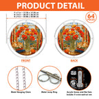 Orange poppy acrylic puzzle suncatcher, colorful DIY floral window decor