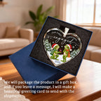 Personalized Our First Christmas Engaged Frog Proposal Heart Glass Ornament