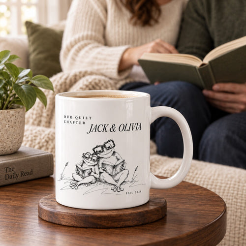 Personalized Our Quiet Chapter Frog Couple Mug