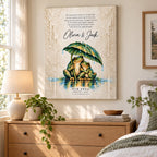 Personalized Our Song Frog Couple Canvas Wall Art