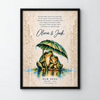 Personalized Our Song Frog Couple Canvas Wall Art