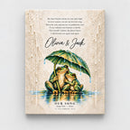 Personalized Our Song Frog Couple Canvas Wall Art