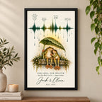 Personalized Our Song Soundwave Frog Couple Canvas Wall Art