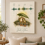 Personalized Our Song Soundwave Frog Couple Canvas Wall Art