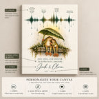 Personalized Our Song Soundwave Frog Couple Canvas Wall Art