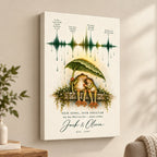 Personalized Our Song Soundwave Frog Couple Canvas Wall Art