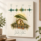 Personalized Our Song Soundwave Frog Couple Canvas Wall Art
