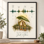 Personalized Our Song Soundwave Frog Couple Canvas Wall Art
