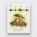 Personalized Our Song Soundwave Frog Couple Canvas Wall Art