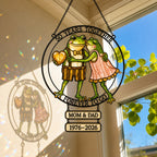 Personalized 50 Years Together Frog Couple Holographic Acrylic Suncatcher