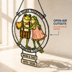 Personalized 50 Years Together Frog Couple Holographic Acrylic Suncatcher
