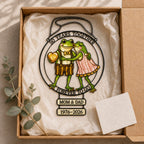 Personalized 50 Years Together Frog Couple Holographic Acrylic Suncatcher