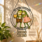 Personalized 50 Years Together Frog Couple Holographic Acrylic Suncatcher