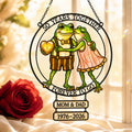 Personalized 50 Years Together Frog Couple Holographic Acrylic Suncatcher