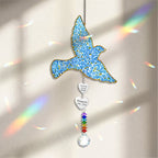 Personalized blue bird memorial crystal suncatcher