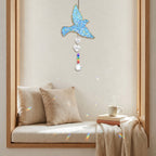 Personalized blue bird memorial crystal suncatcher