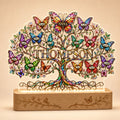 Personalized Family Tree Butterfly Wavy Acrylic Night Light